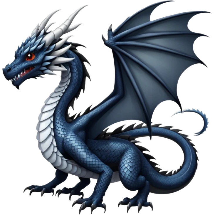white and black wings dragon emoji