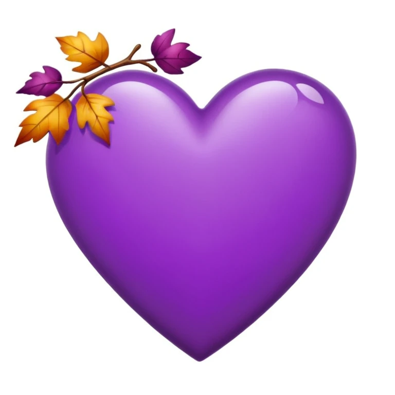purple heart with a falling leaves motif emoji