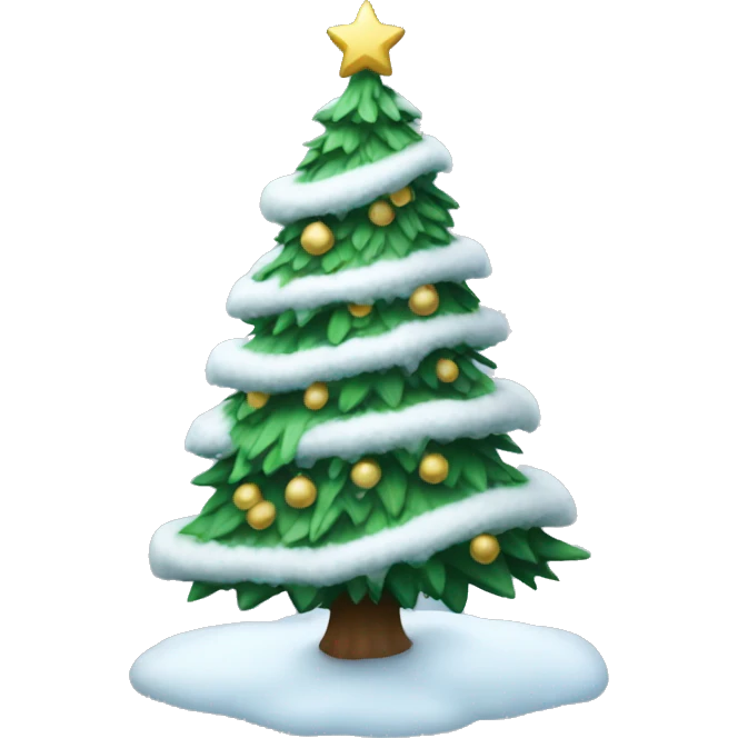 Snowy Christmas tree emoji