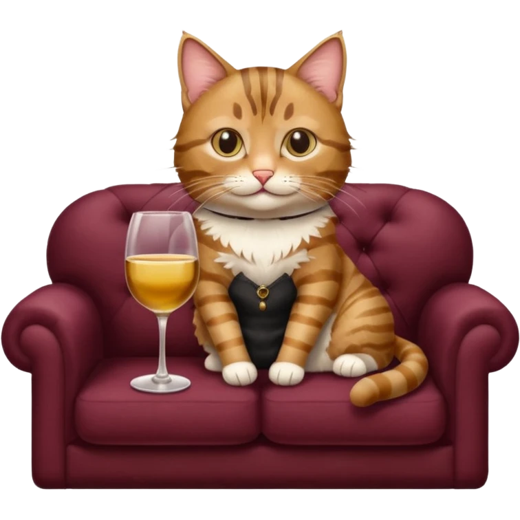 Cats On A Couch With Wine emoji