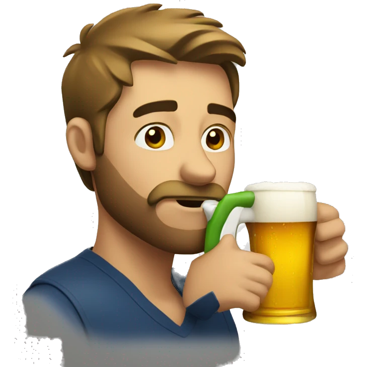 Man drinking beer emoji