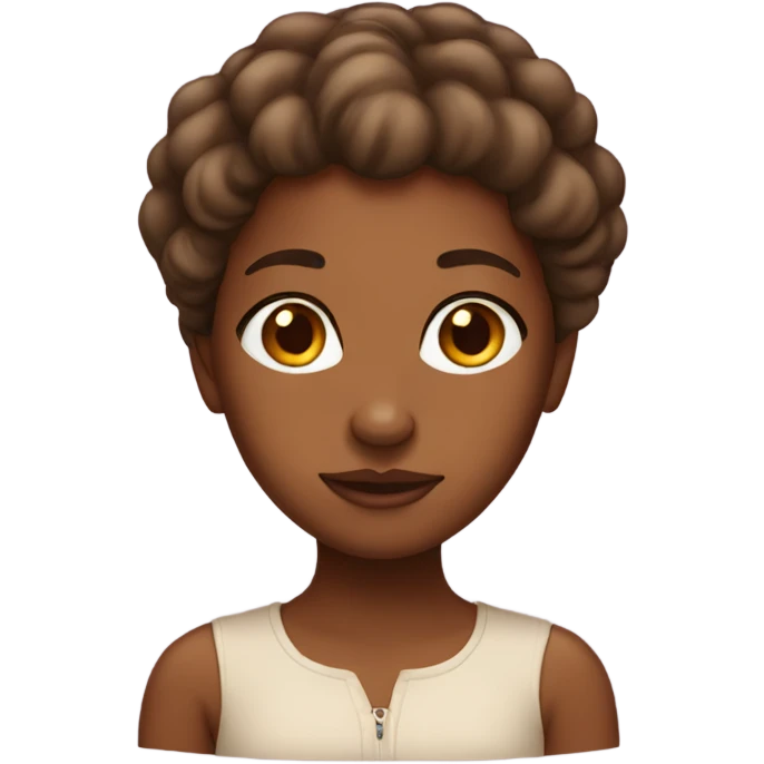 brown girl with a big forehead emoji