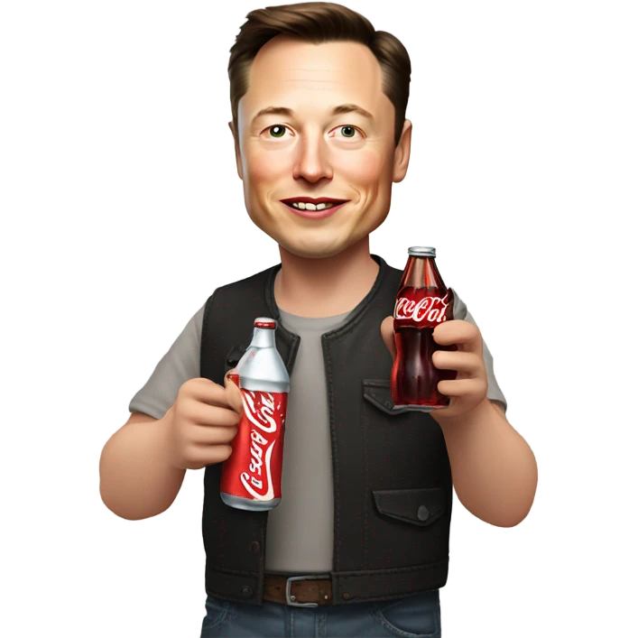 Elon musk with a Coca Cola emoji