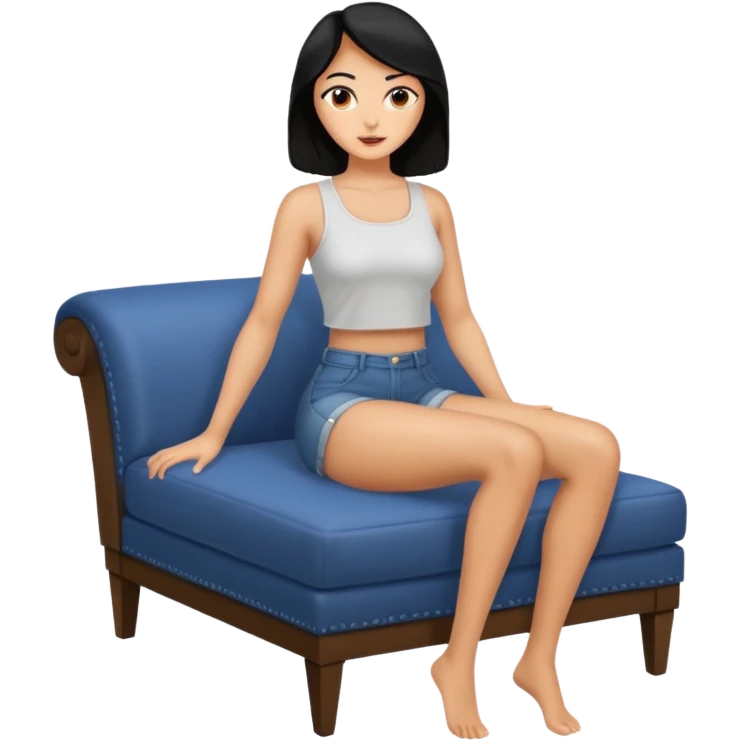 Naked woman full body spread legs emoji