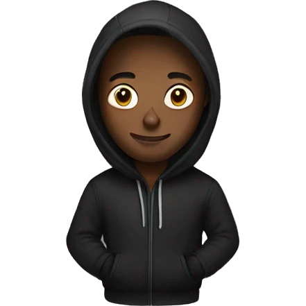 Man with black hoodie emoji