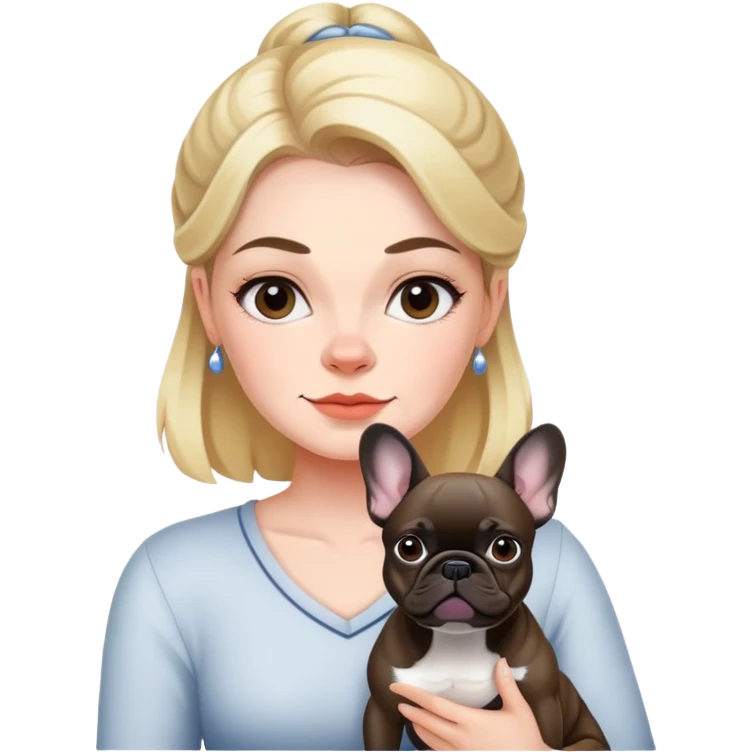 Woman with french bulldog emoji