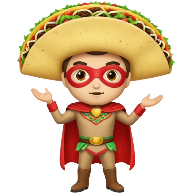 a hero who wear Taco costume  with a hero mask  emoji