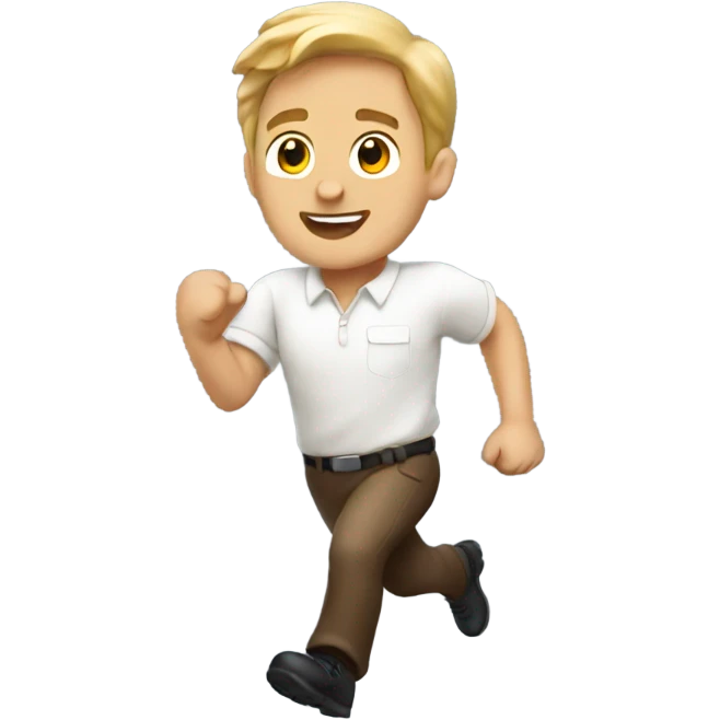 White ups guy running  emoji