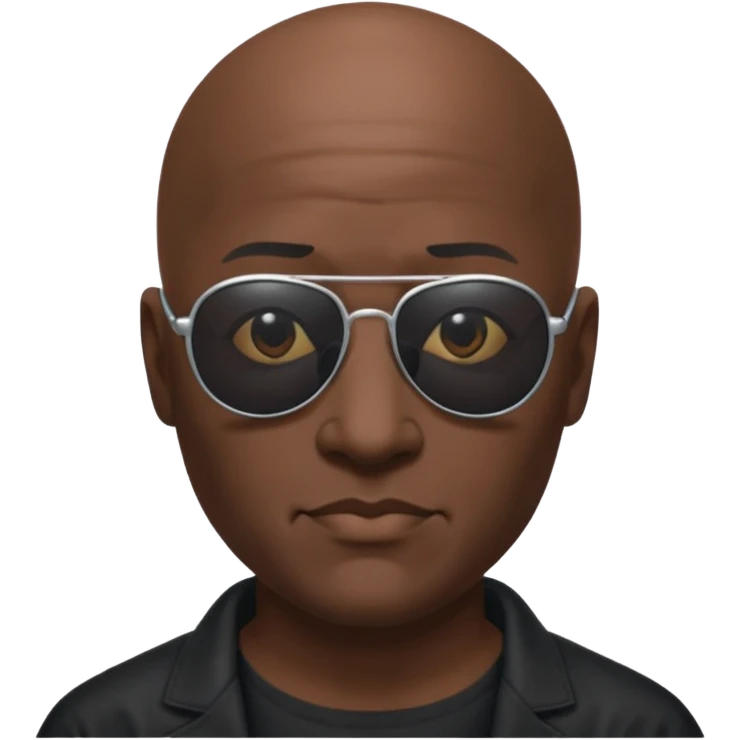 morpheus, bald, sunglasses, black skin emoji