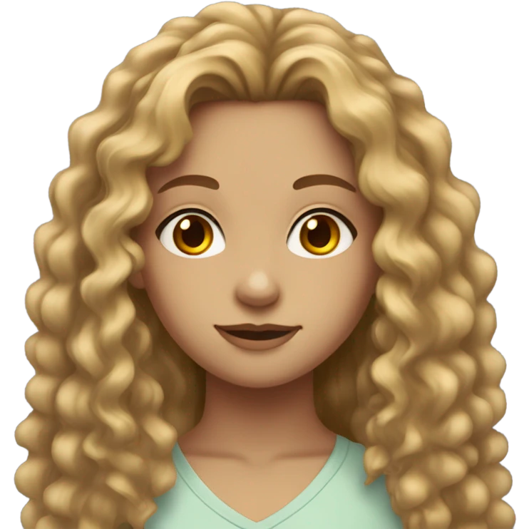 teen girl with long curly brown/blonde hair and hazel eyes emoji