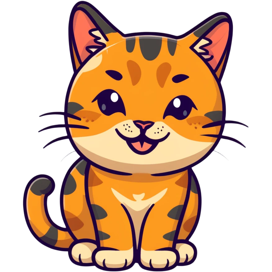 Bengal cat winking  emoji
