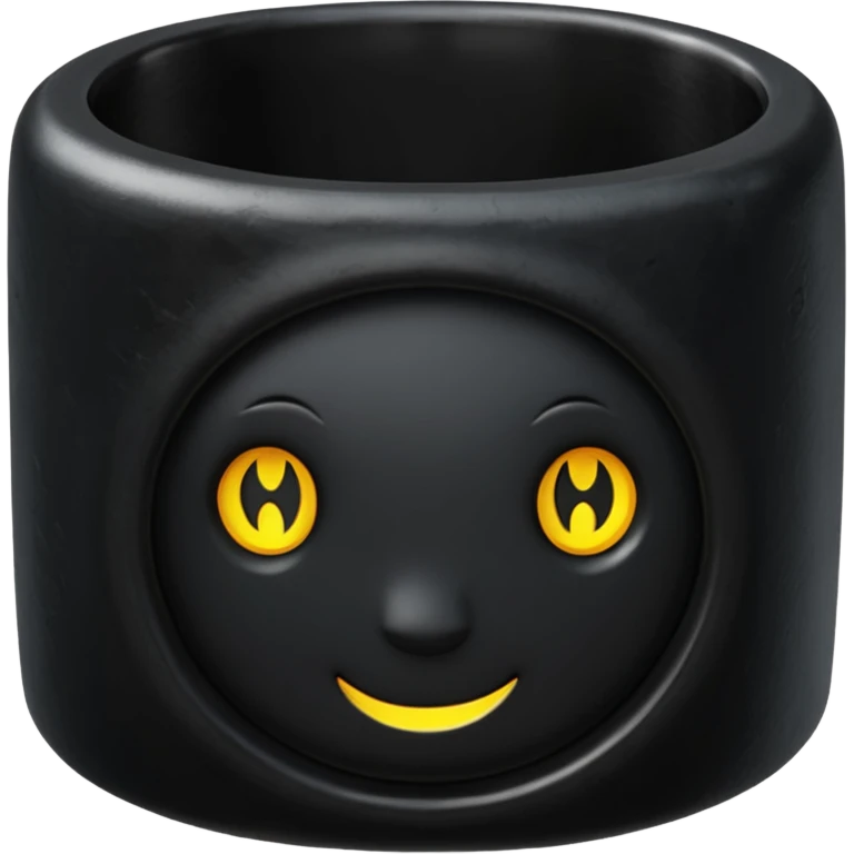 iOS emoji, minimal dark fantasy ring, black metal, flat emoji