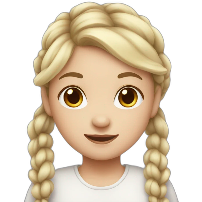 white little girl with long pigtails emoji