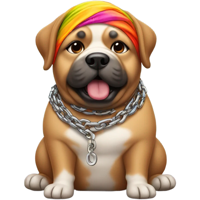 fat dog with a chain and a durag emoji