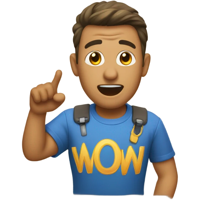 The word "WOW"  emoji