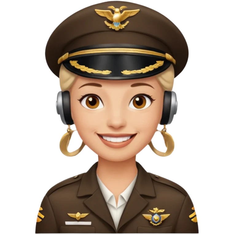 Pilot without cap just earrings 
 emoji