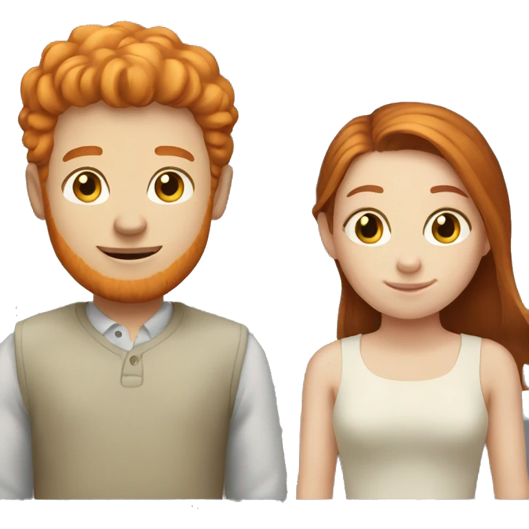 ginger girl and brunette boy  emoji