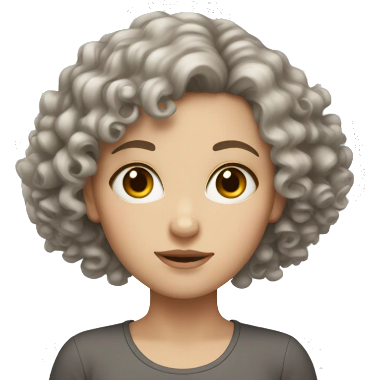 White girl with curly hair emoji