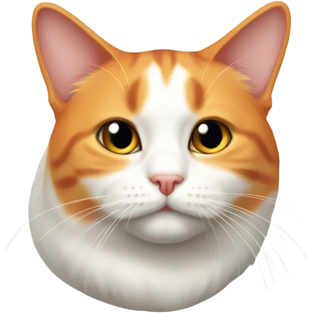 orange and white cat a little fat emoji