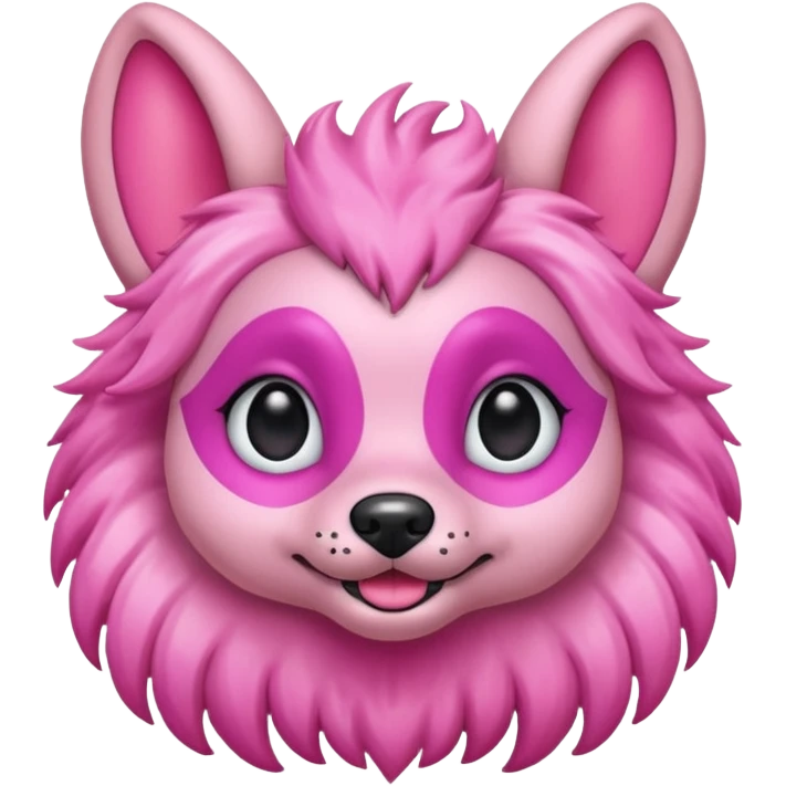 alien pink haired dog wearing earrings emoji