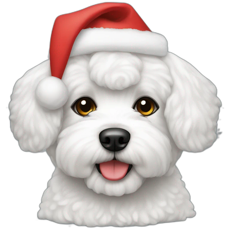 bichon dog-christmas hat emoji