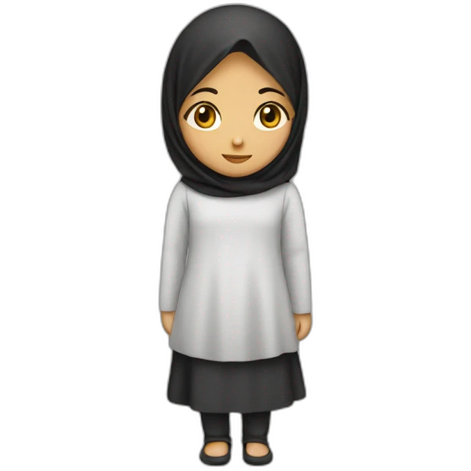 Muslim girl no face writing emoji