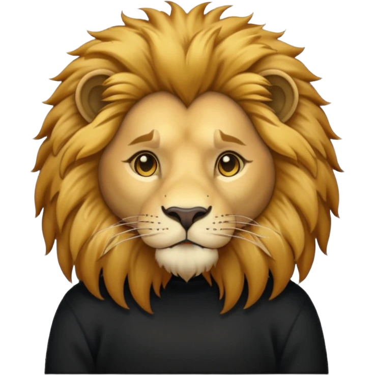 lion wearing black jumper emoji