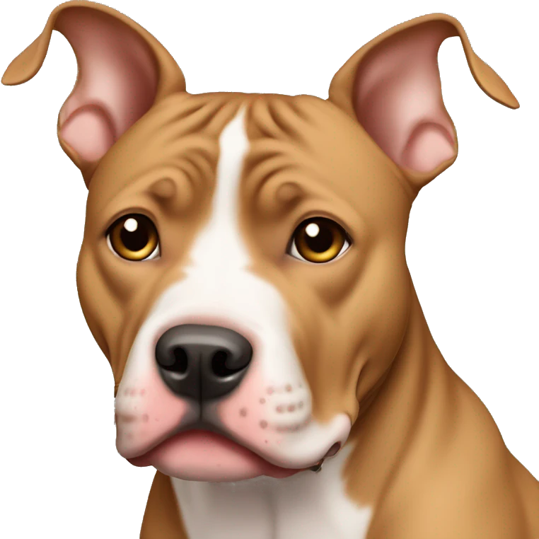 Light brown pitbull with ears cropped emoji