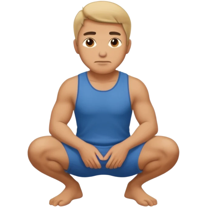 Make a normal wieght guy facing forward squatting emoji