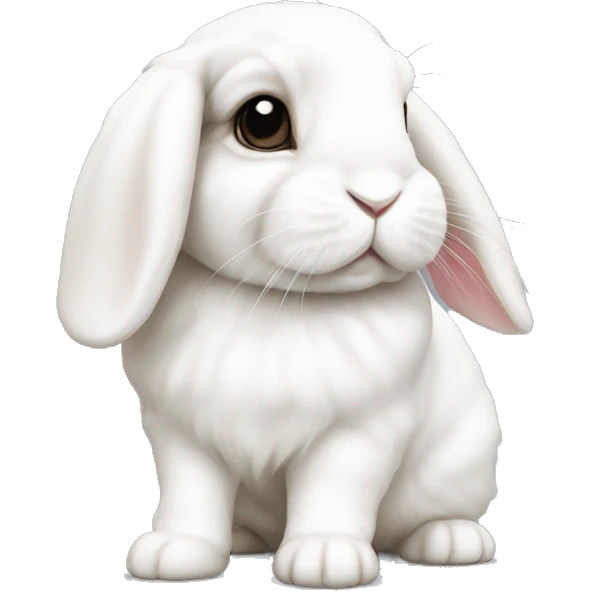 white holland lop bunny  emoji