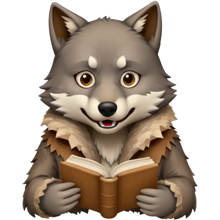 Wolf eat book emoji