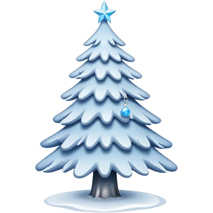 White christmas tree with cold theme decoration  emoji