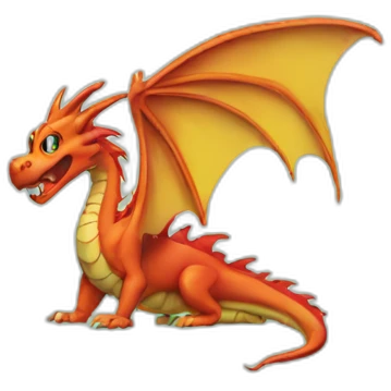 Dragon on 90s computer emoji
