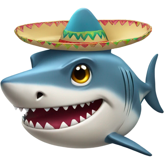 Shark wearing a sombrero emoji