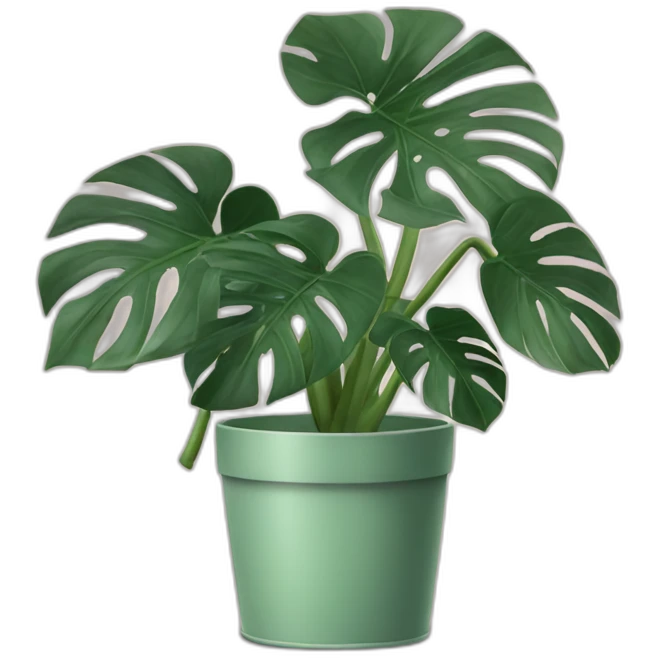Monstera plant in a sage coloured pot emoji