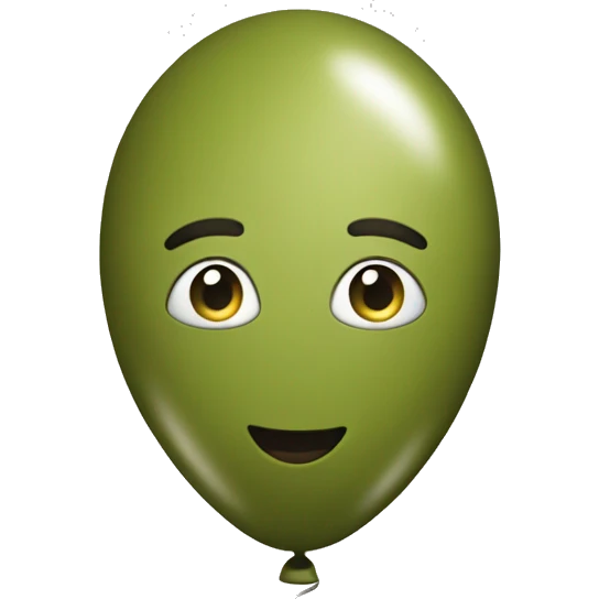 Olive color balloon emoji