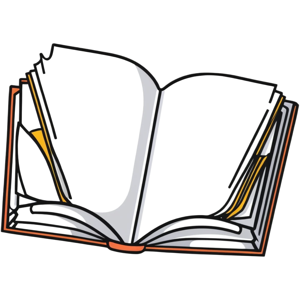 Open book with bookmark emoji