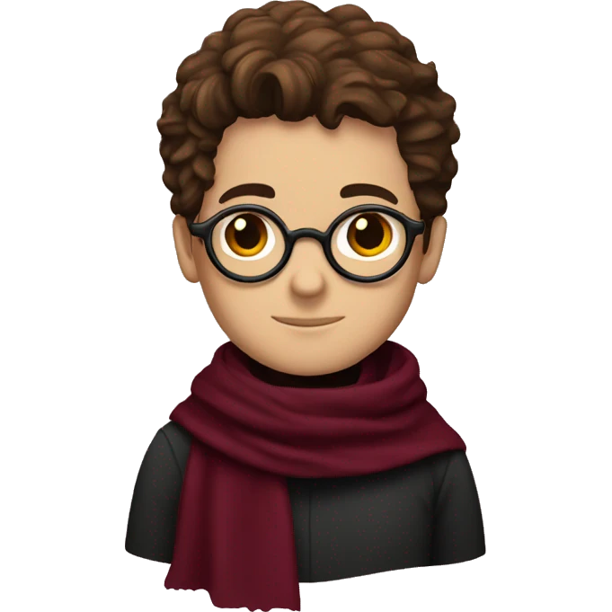 harry potter in a burgundy scarf emoji