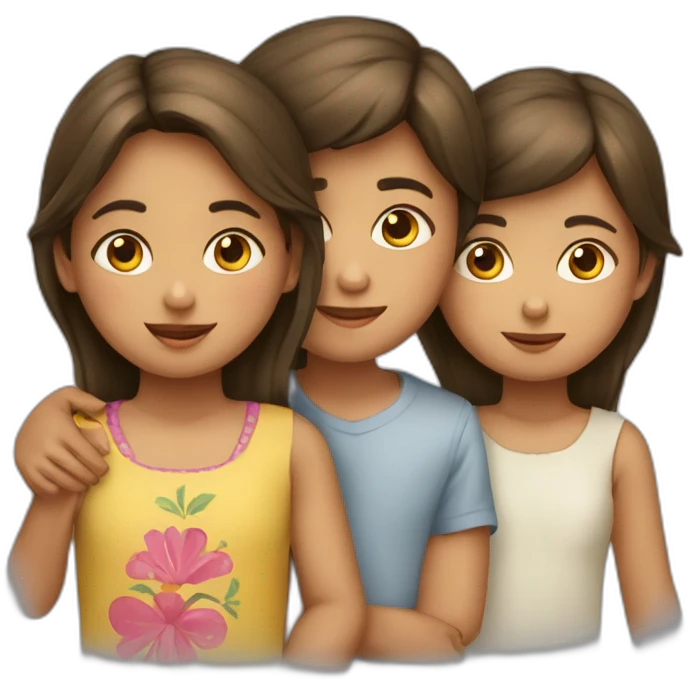 TRES NIÑOS Y UNA NIÑA emoji