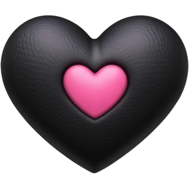 realistic 3d soft blackpink goth heart emoji