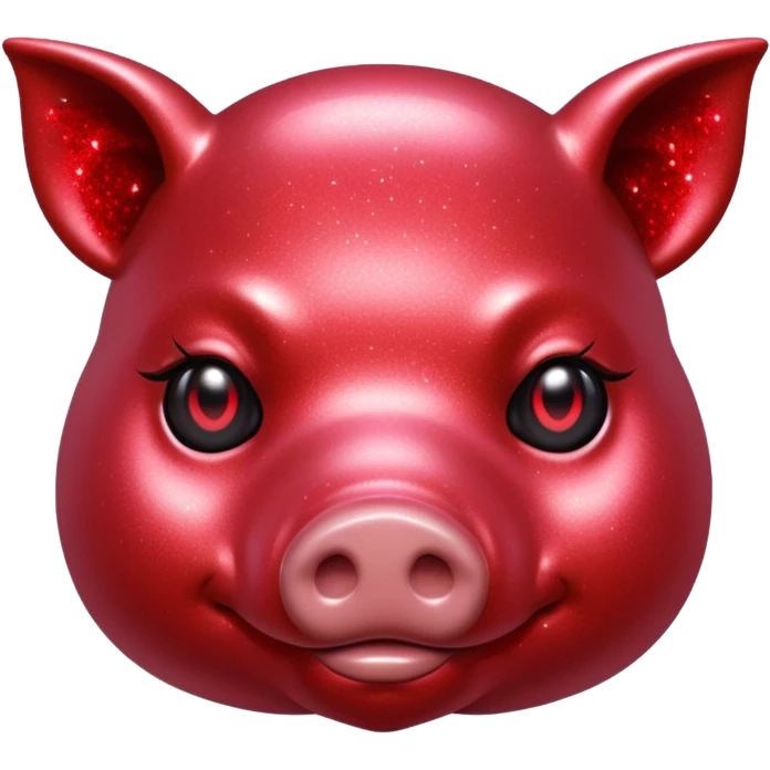 red glitter cyberpunk pig emoji