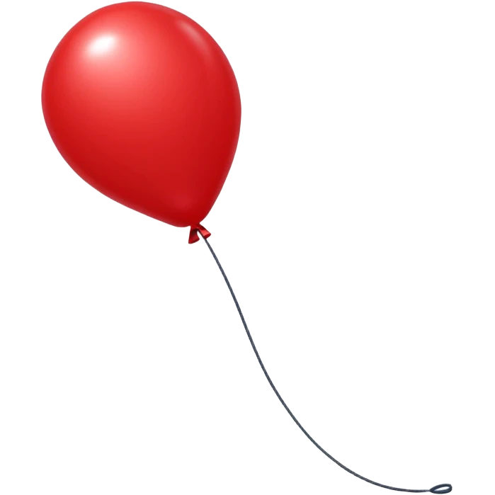 red baloon attached to red long skinny baloon  emoji
