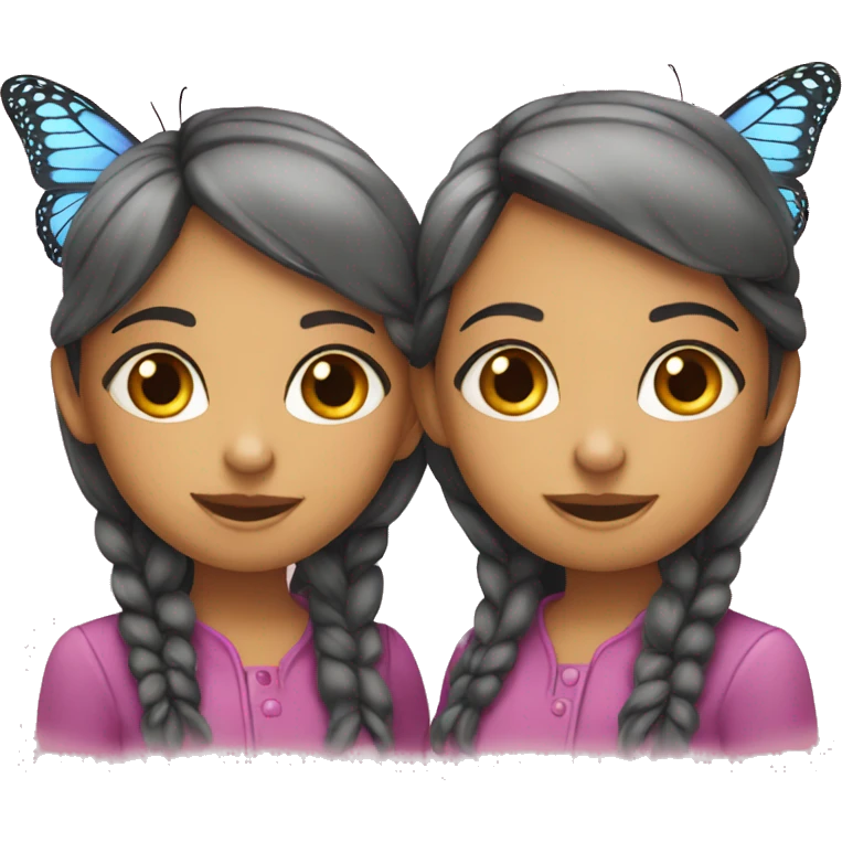 two butterfly girls  emoji