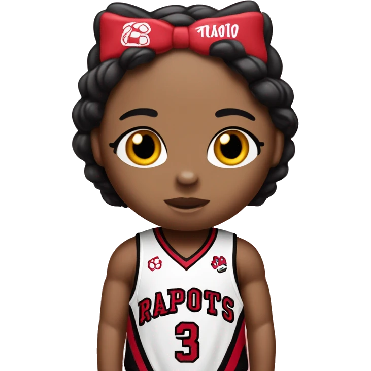 Hello Kitty wearing a Toronto Raptors jersey. emoji