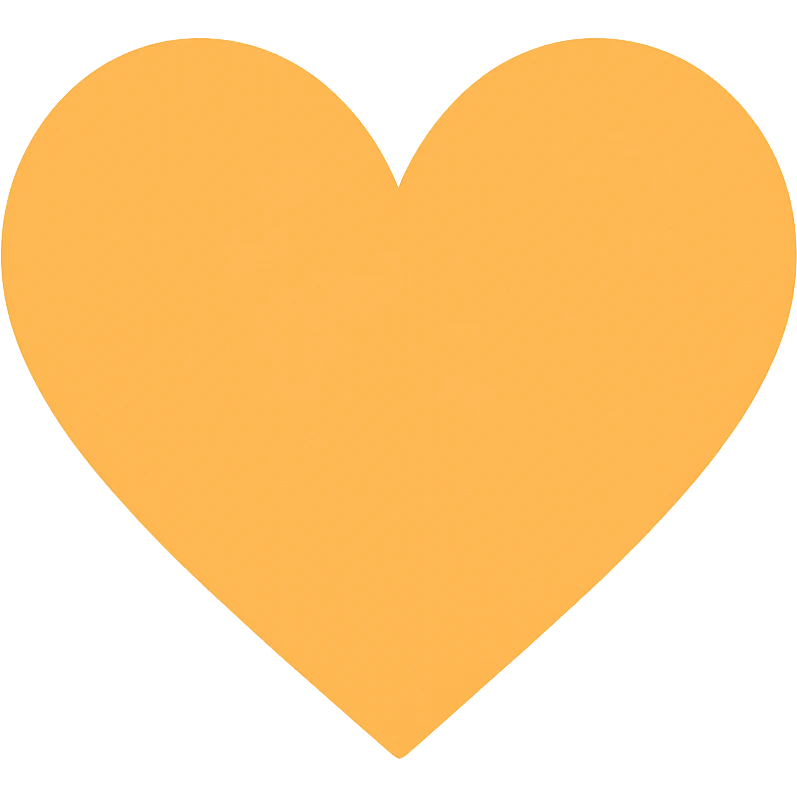 heart with a bright apricot color, digital illustration emoji