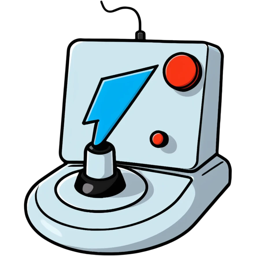Classic joystick with lightning bolts emoji