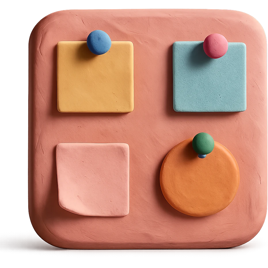 pink pin board 3D claymation style emoji