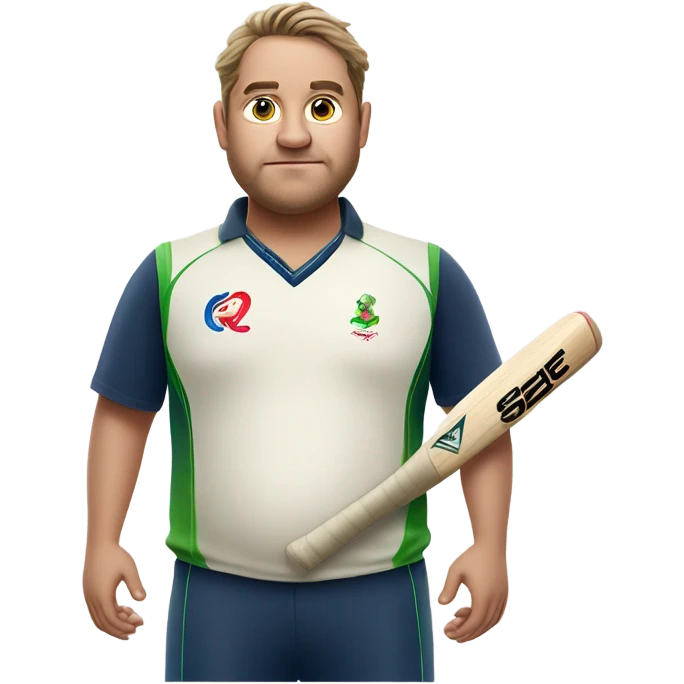 Fat man playing cricket  emoji