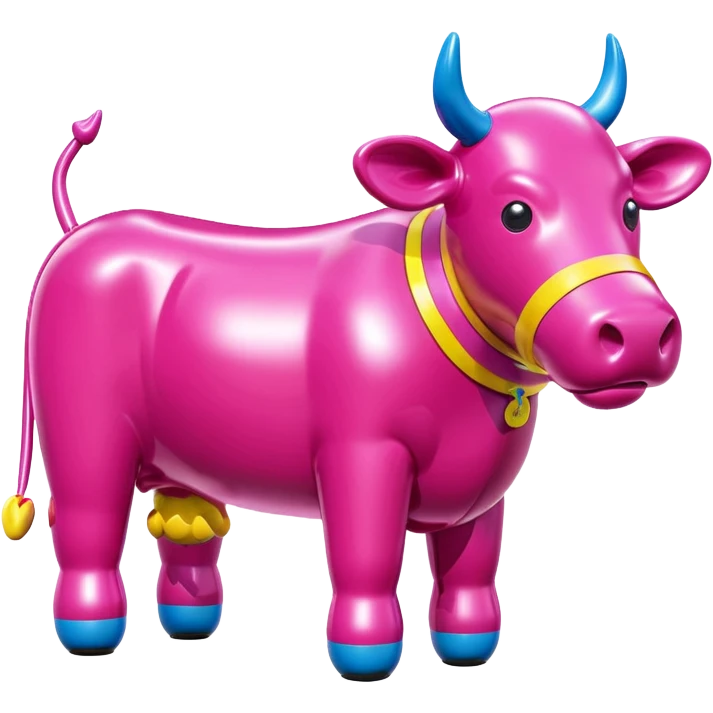  jeff koons style inflatable SPAM cow sculpture  emoji