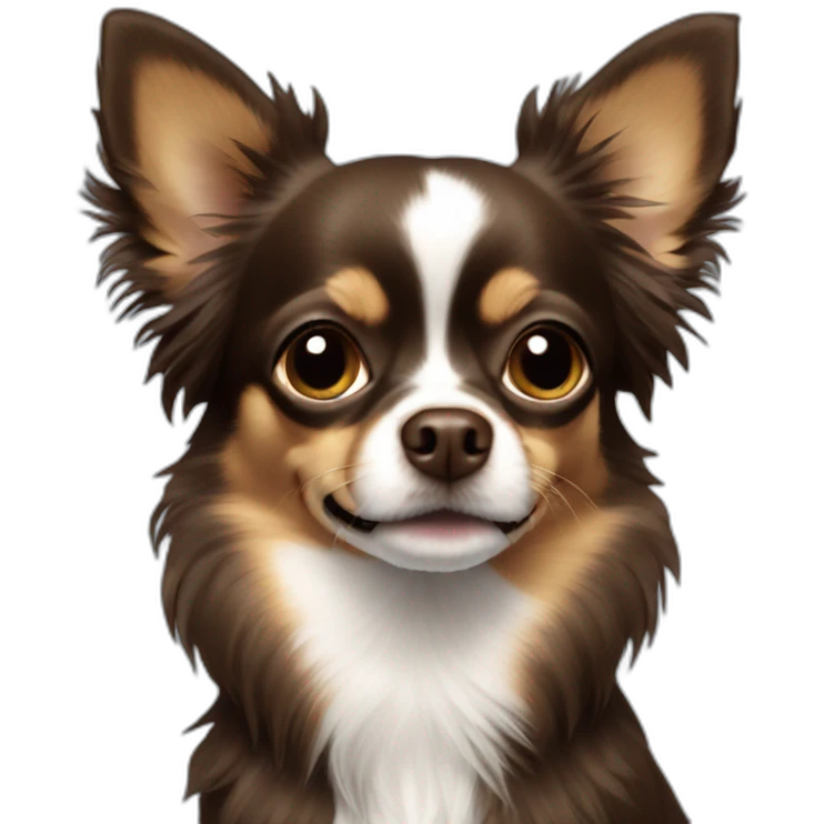 dark brown longhaired chihuahua emoji